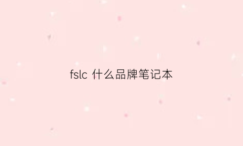 fslc什么品牌笔记本(fsr笔记本)